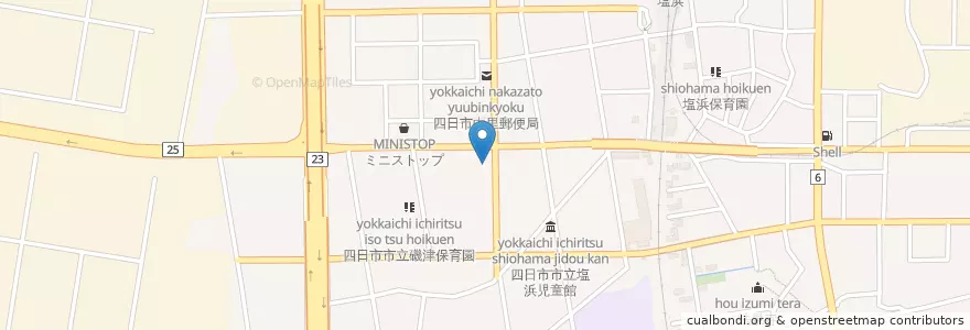 Mapa de ubicacion de 中華楼 en Giappone, Prefettura Di Mie, 四日市市.