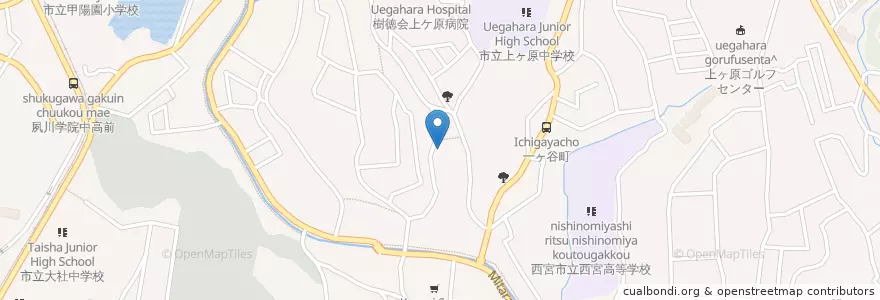 Mapa de ubicacion de タイムパーキング一ヶ谷町第2 en Giappone, Prefettura Di Hyōgo, 西宮市.