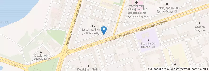 Mapa de ubicacion de Криомед en Rusia, Distrito Federal Central, Óblast De Vorónezh, Городской Округ Воронеж.
