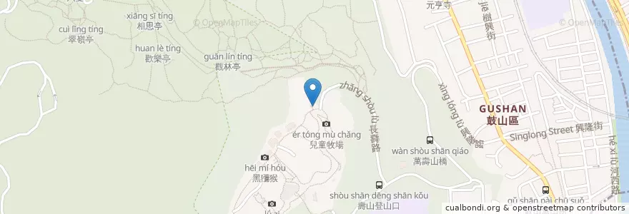 Mapa de ubicacion de 吳家紅茶冰 en تایوان, کائوهسیونگ, 鼓山區.