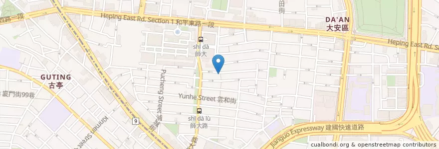 Mapa de ubicacion de 金甌滷味 en 臺灣, 新北市, 臺北市, 大安區.
