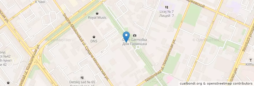Mapa de ubicacion de Krevetka en ロシア, 中央連邦管区, Воронежская Область, Городской Округ Воронеж.