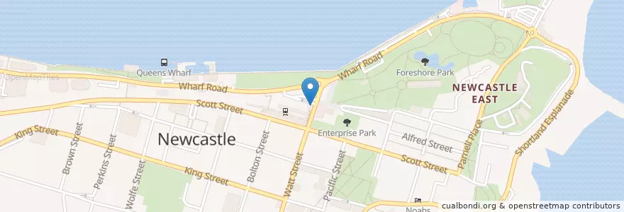 Mapa de ubicacion de Telstra en Australia, New South Wales, Newcastle-Maitland.