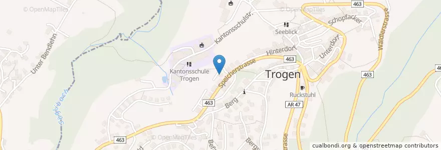 Mapa de ubicacion de Hausarztzentrum Speicher Trogen en 瑞士, Appenzell Ausserrhoden, Sankt Gallen, Mittelland, Trogen.