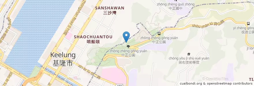 Mapa de ubicacion de 名山宮 en 타이완, 타이완성, 지룽 시.