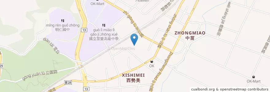 Mapa de ubicacion de 車前福德祠 en Taiwán, Provincia De Taiwán, 苗栗縣, 苗栗市.