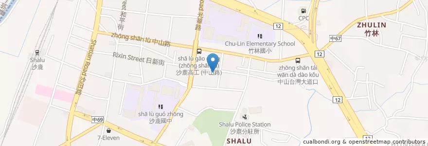 Mapa de ubicacion de 洛泉社區活動中心 en Taiwan, 臺中市, 沙鹿區.