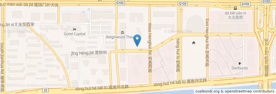 Mapa de ubicacion de Zhao bin canyin en 中国, 北京市, 河北省, 朝阳区.