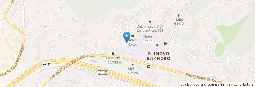 Mapa de ubicacion de ПАО Сбербанк en ロシア, 南部連邦管区, クラスノダール地方, Городской Округ Сочи.