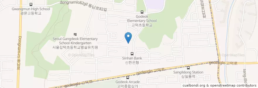 Mapa de ubicacion de 고덕 교회 en Südkorea, Seoul, 강동구, 고덕2동, 고덕동.