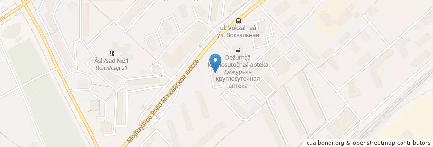 Mapa de ubicacion de Театр Натальи Бондаревой en Rússia, Distrito Federal Central, Oblast De Moscou, Одинцовский Городской Округ.