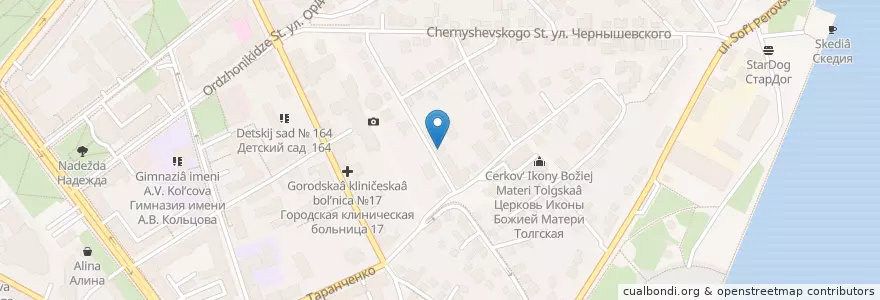 Mapa de ubicacion de Воронежский детский театр en Rússia, Distrito Federal Central, Oblast De Voronej, Городской Округ Воронеж.