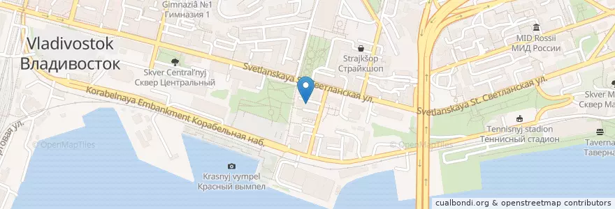 Mapa de ubicacion de Приморский краевой театр кукол en ロシア, 極東連邦管区, 沿海地方, ウラジオストク管区.