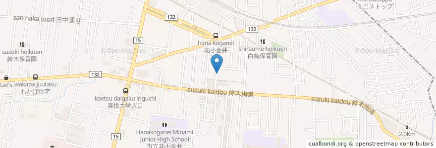 Mapa de ubicacion de 杏's cafe en ژاپن, 東京都, 小平市.