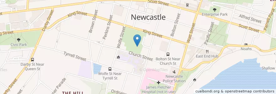 Mapa de ubicacion de Newcastle Cathedral en Australia, Nueva Gales Del Sur, Newcastle-Maitland.