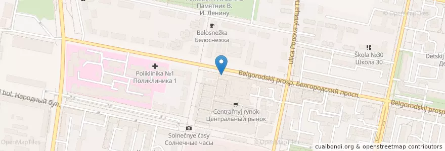 Mapa de ubicacion de Али-Баба en Russia, Distretto Federale Centrale, Белгородская Область, Белгородский Район, Городской Округ Белгород.