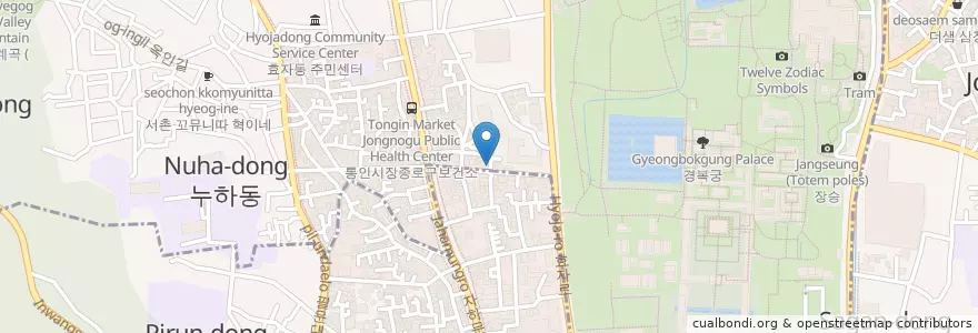Mapa de ubicacion de mk2 en Südkorea, Seoul, 종로구, 청운효자동.