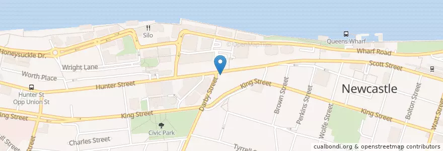 Mapa de ubicacion de Crumbed Or Naked en 오스트레일리아, New South Wales, Newcastle City Council, Newcastle-Maitland.
