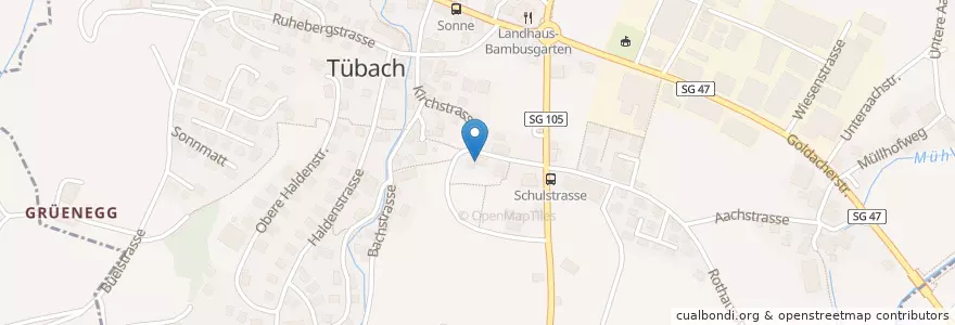 Mapa de ubicacion de Gemeindeverwaltung Tübach en سوئیس, Sankt Gallen, Wahlkreis Rorschach, Tübach.