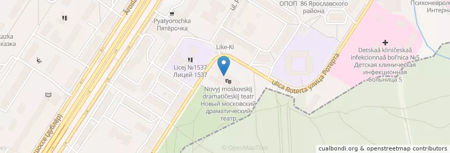 Mapa de ubicacion de Новый московский драматический театр en Rusia, Distrito Federal Central, Москва.
