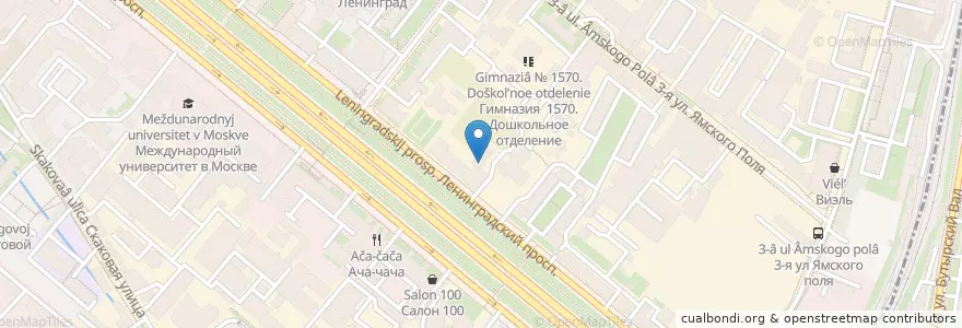 Mapa de ubicacion de Общеобразовательная православная школа искусств en Rusia, Distrito Federal Central, Москва, Район Беговой.