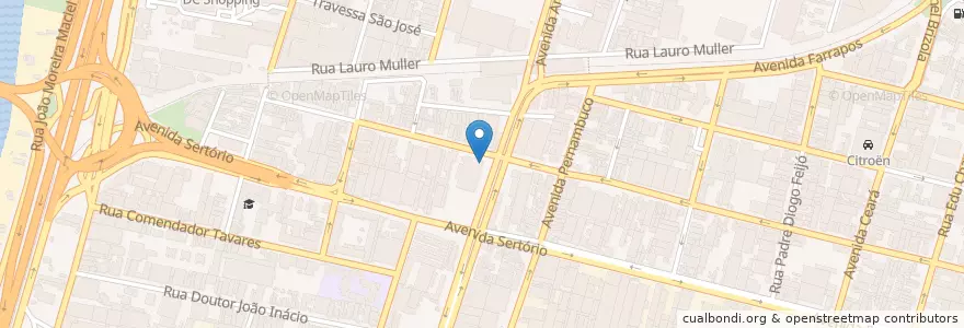 Mapa de ubicacion de Bradesco en برزیل, منطقه جنوب برزیل, ریو گرانده جنوبی, Região Metropolitana De Porto Alegre, Região Geográfica Intermediária De Porto Alegre, Região Geográfica Imediata De Porto Alegre, پورتو الگره.