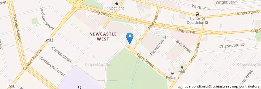 Mapa de ubicacion de Sanbah Grind House en Australië, Nieuw-Zuid-Wales, Newcastle City Council, Newcastle-Maitland.