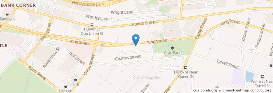 Mapa de ubicacion de King Street Dental en Austrália, Nova Gales Do Sul, Newcastle City Council, Newcastle-Maitland.