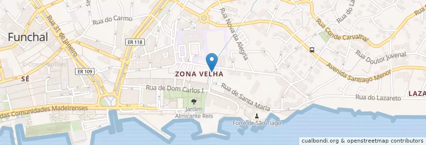 Mapa de ubicacion de Hookah Star Lounge Bar en البرتغال, Funchal (Santa Maria Maior).
