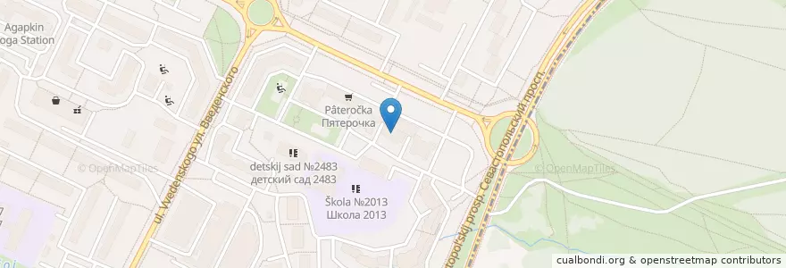 Mapa de ubicacion de Юниор en Russland, Föderationskreis Zentralrussland, Moskau, Südwestlicher Verwaltungsbezirk, Район Коньково.
