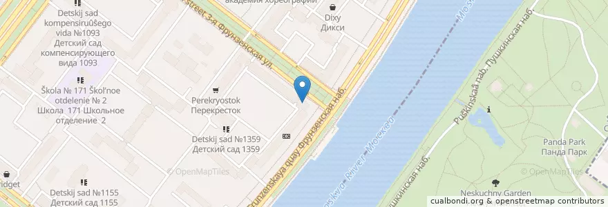 Mapa de ubicacion de Диемме en Rússia, Distrito Federal Central, Москва, Центральный Административный Округ, Район Хамовники.