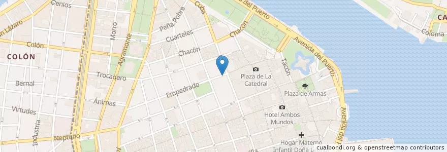 Mapa de ubicacion de Bohemia Habana Librería en Cuba, La Habana, La Habana Vieja.