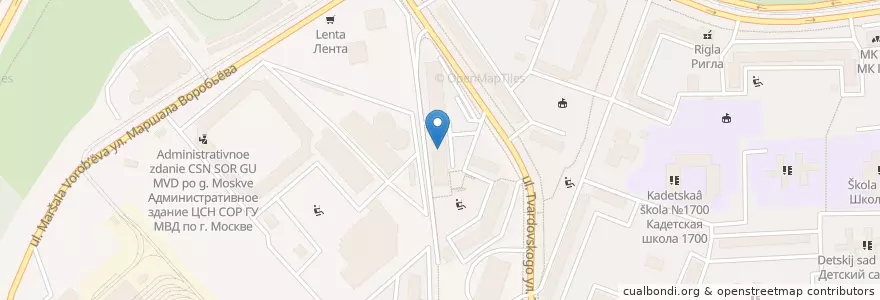 Mapa de ubicacion de Наша забота en 俄罗斯/俄羅斯, Центральный Федеральный Округ, Москва, Северо-Западный Административный Округ, Район Строгино.