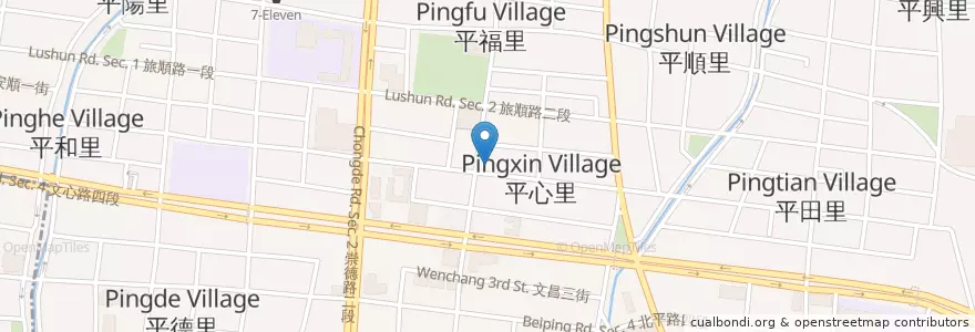 Mapa de ubicacion de 馬蔥餅 en تایوان, تایچونگ, 北屯區.