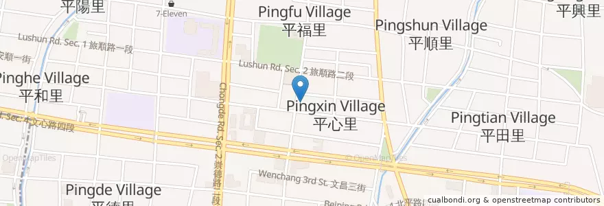Mapa de ubicacion de 當歸鴨麵線 en 臺灣, 臺中市, 北屯區.