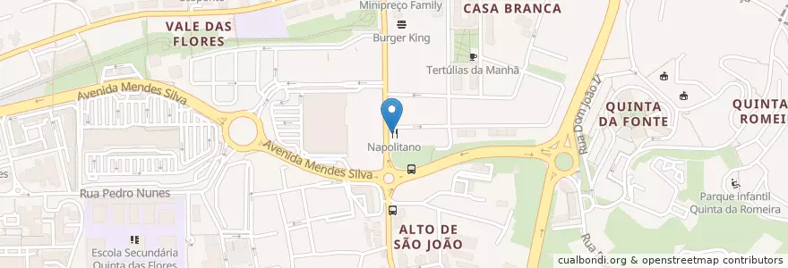 Mapa de ubicacion de Napolitano en Portugal, Mitte, Baixo Mondego, Coimbra, Coimbra, Santo António Dos Olivais.