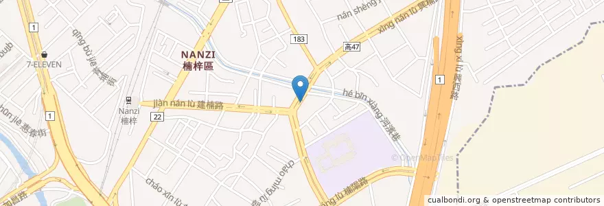 Mapa de ubicacion de 永康麵點 en Taiwan, Kaohsiung, 楠梓區.