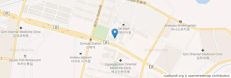Mapa de ubicacion de 맥도날드 en Güney Kore, Daegu, 수성구, 고산동.