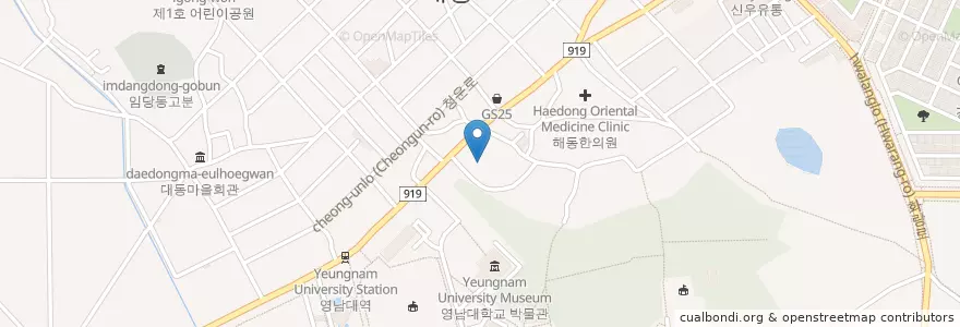 Mapa de ubicacion de 롯데리아 en Korea Selatan, Gyeongsang Utara, 경산시, 북부동.