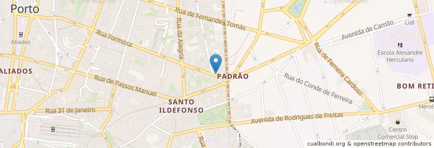Mapa de ubicacion de Vegana by Tentúgal en Portugal, Nord, Área Metropolitana Do Porto, Porto, Porto, Bonfim.