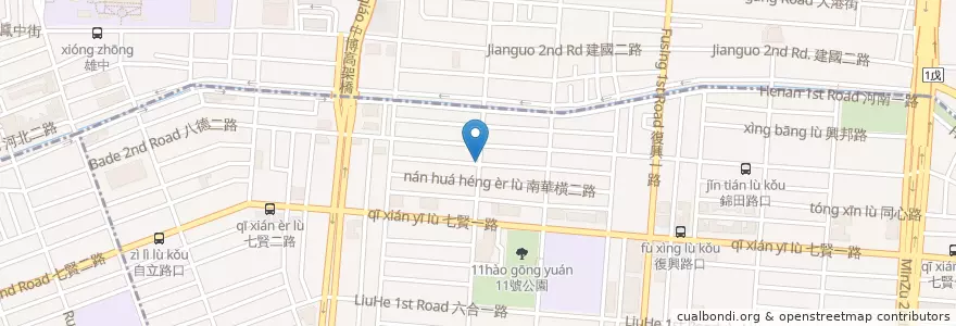 Mapa de ubicacion de 鮮記蛯蟹海鮮粥 en 타이완, 가오슝시, 싼민구.