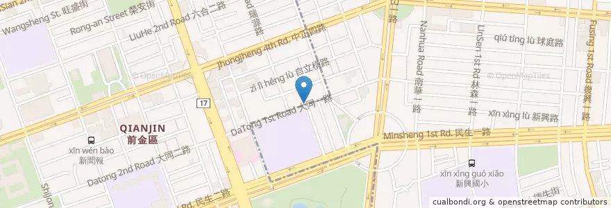 Mapa de ubicacion de 大饗家常料理 en Tayvan, Kaohsiung, 前金區.