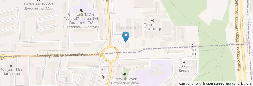 Mapa de ubicacion de Мосгортранс en Rusland, Centraal Federaal District, Moskou, Восточный Административный Округ, Район Северное Измайлово.