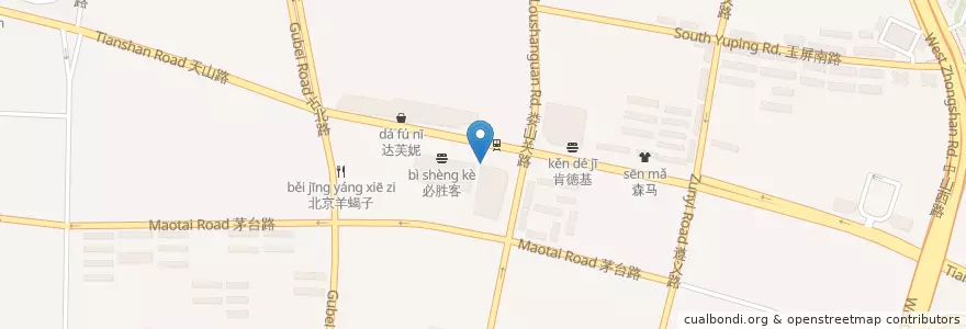 Mapa de ubicacion de 拜博口腔 en China, Shanghái, Changning.