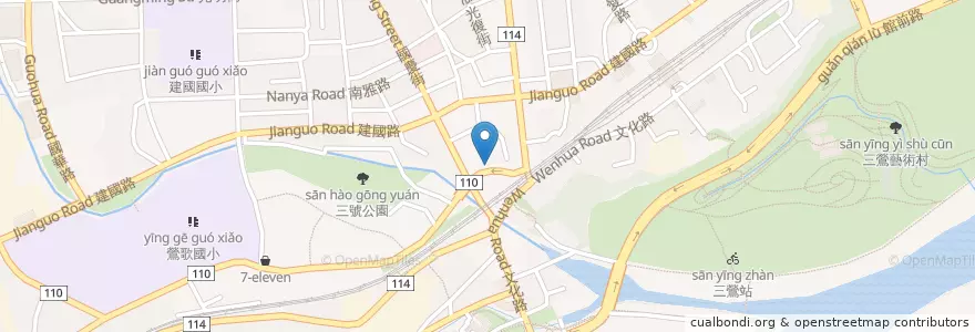 Mapa de ubicacion de 臻福憶川燒牛肉麵 en تايوان, تايبيه الجديدة, 鶯歌區.