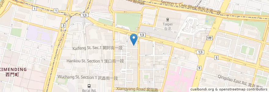 Mapa de ubicacion de 薩莉亞 en تايوان, تايبيه الجديدة, تايبيه, 中正區.
