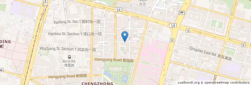 Mapa de ubicacion de 淘客美式漢堡 en Taiwan, Nuova Taipei, Taipei, 中正區.