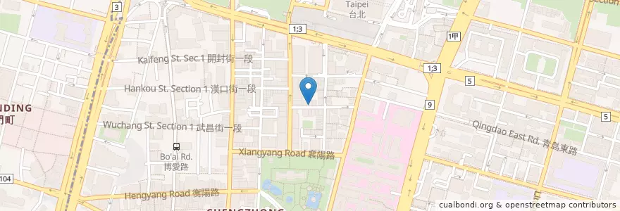 Mapa de ubicacion de 瓦法奇朵 en تايوان, تايبيه الجديدة, تايبيه, 中正區.