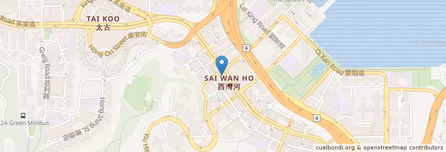 Mapa de ubicacion de 意蠔屋 en China, Guangdong, Hong Kong, Pulau Hong Kong, Wilayah Baru, 東區 Eastern District.