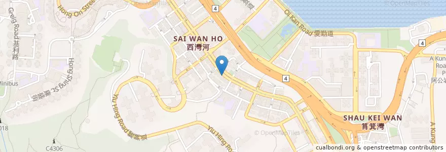 Mapa de ubicacion de 可可店 en 中国, 广东省, 香港 Hong Kong, 香港島 Hong Kong Island, 新界 New Territories, 東區 Eastern District.